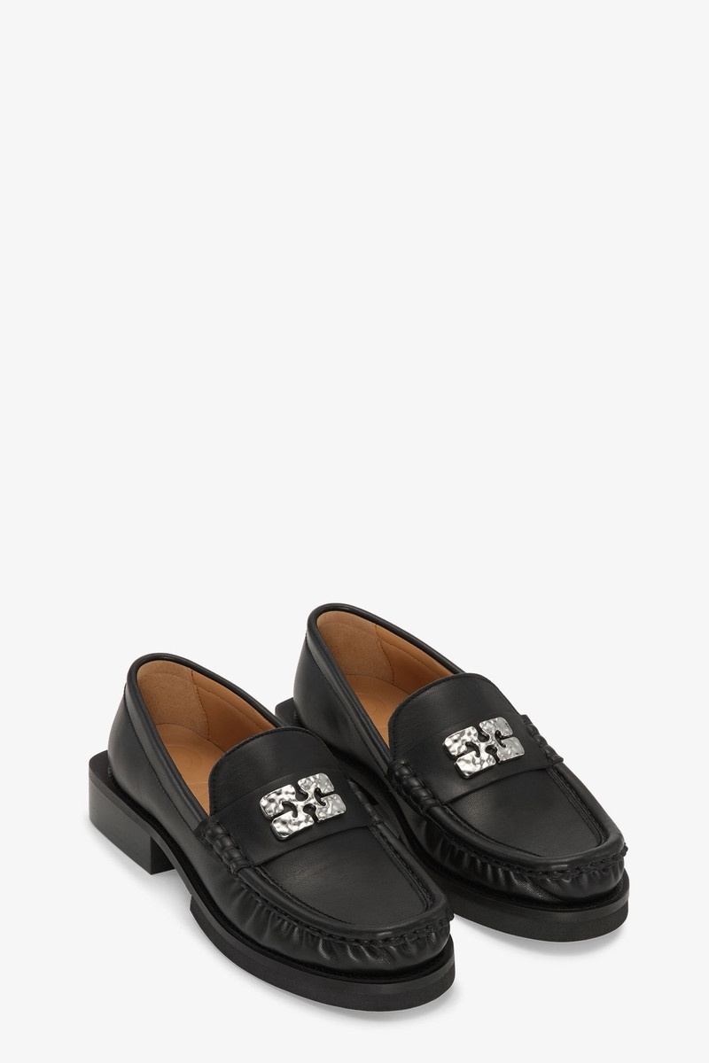 BLACK BUTTERFLY LOGO LOAFERS 2
