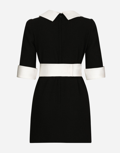 Dolce & Gabbana Short wool crepe dress with satin details outlook