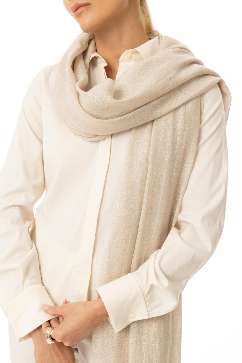Lurex Scarf - Rustic Beige - 3