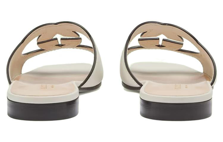 (WMNS) Gucci Interlocking G cut-out slide sandal 'White Leather' 694451-US000-9022 - 5