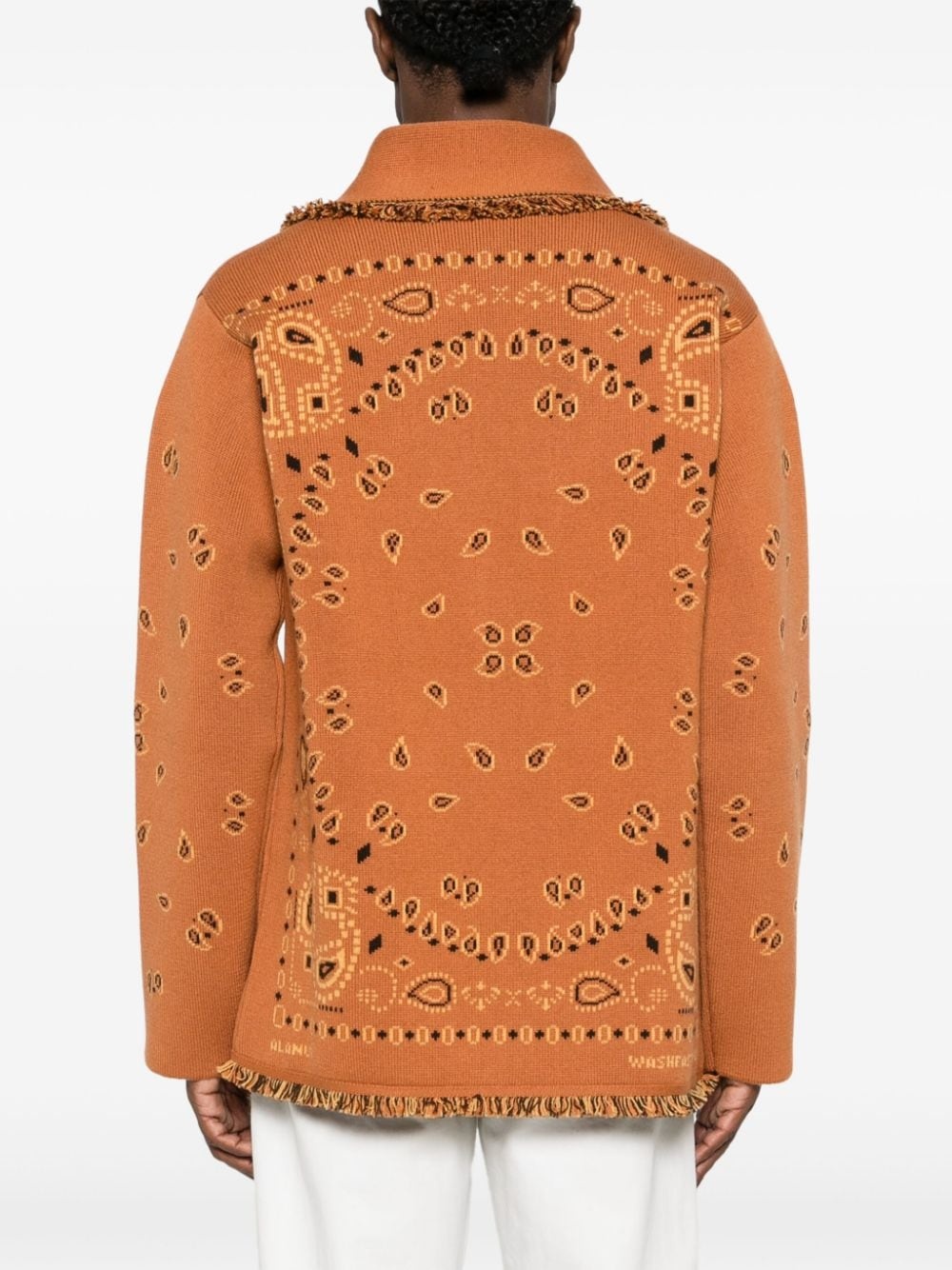 bandana-jacquard cashmere cardigan - 4