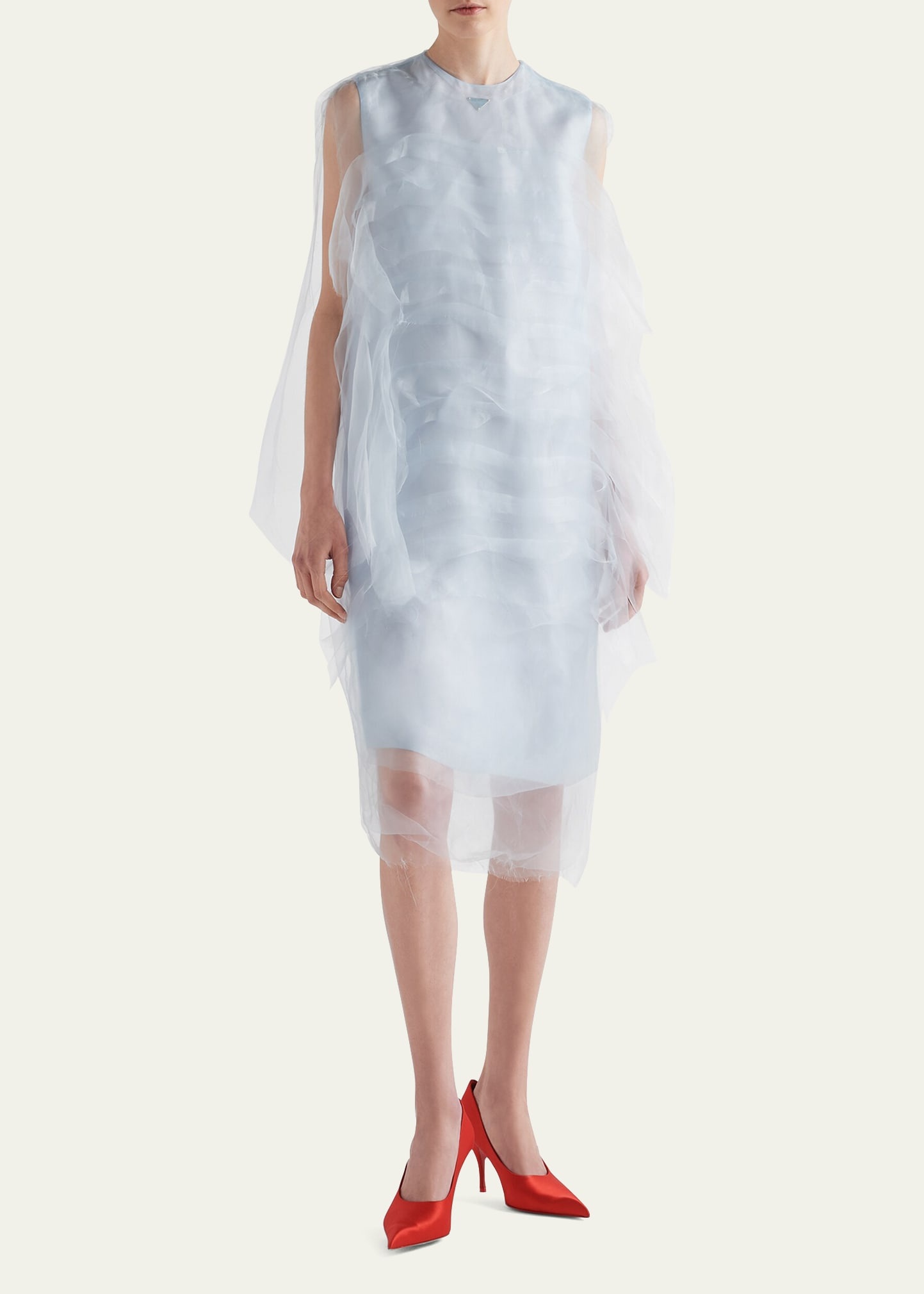 Sleeveless Technical Voile Dress - 2
