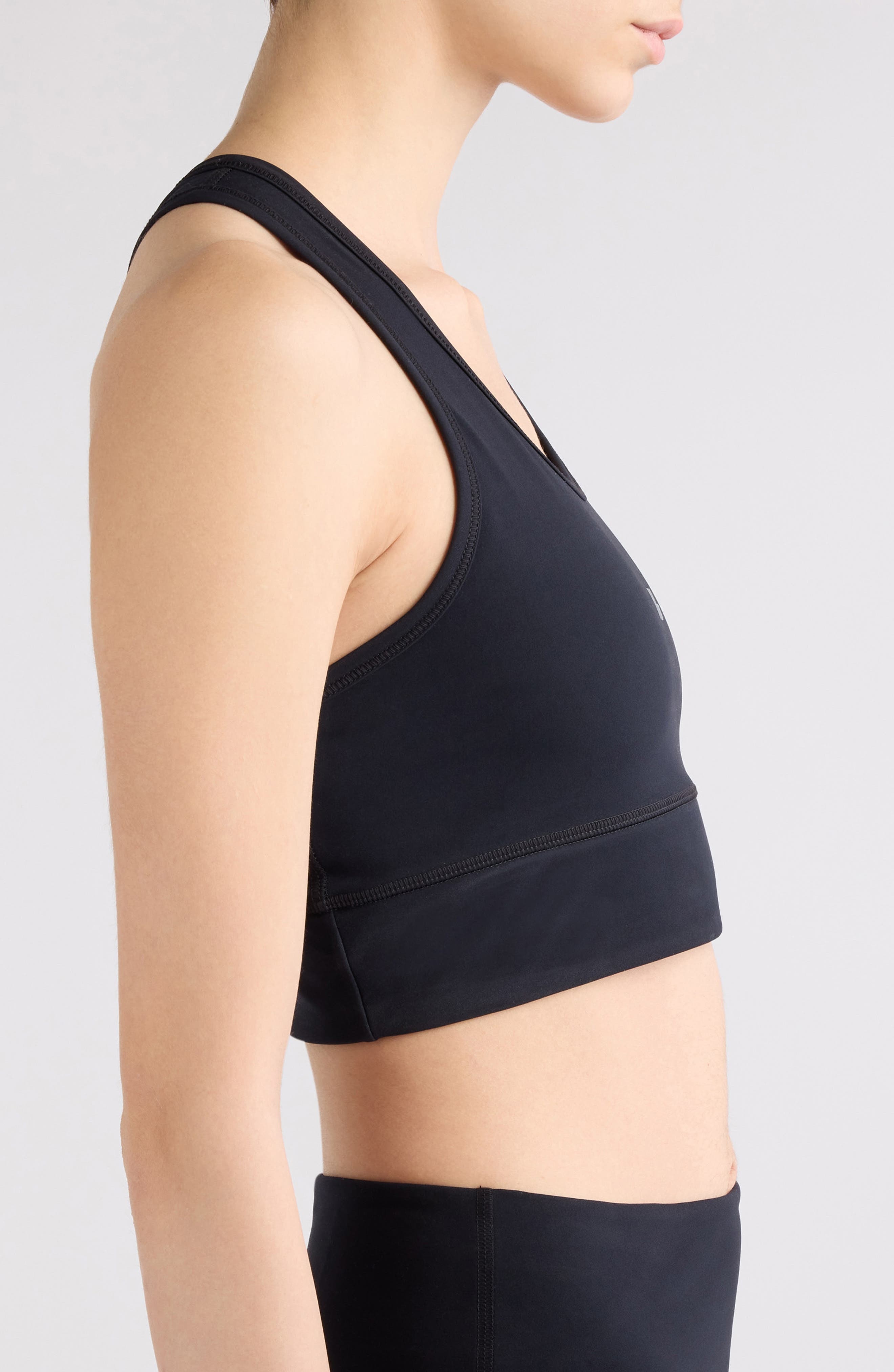 Balenciaga Logo Sports Bra in Black/Reflective at Nordstrom - 4