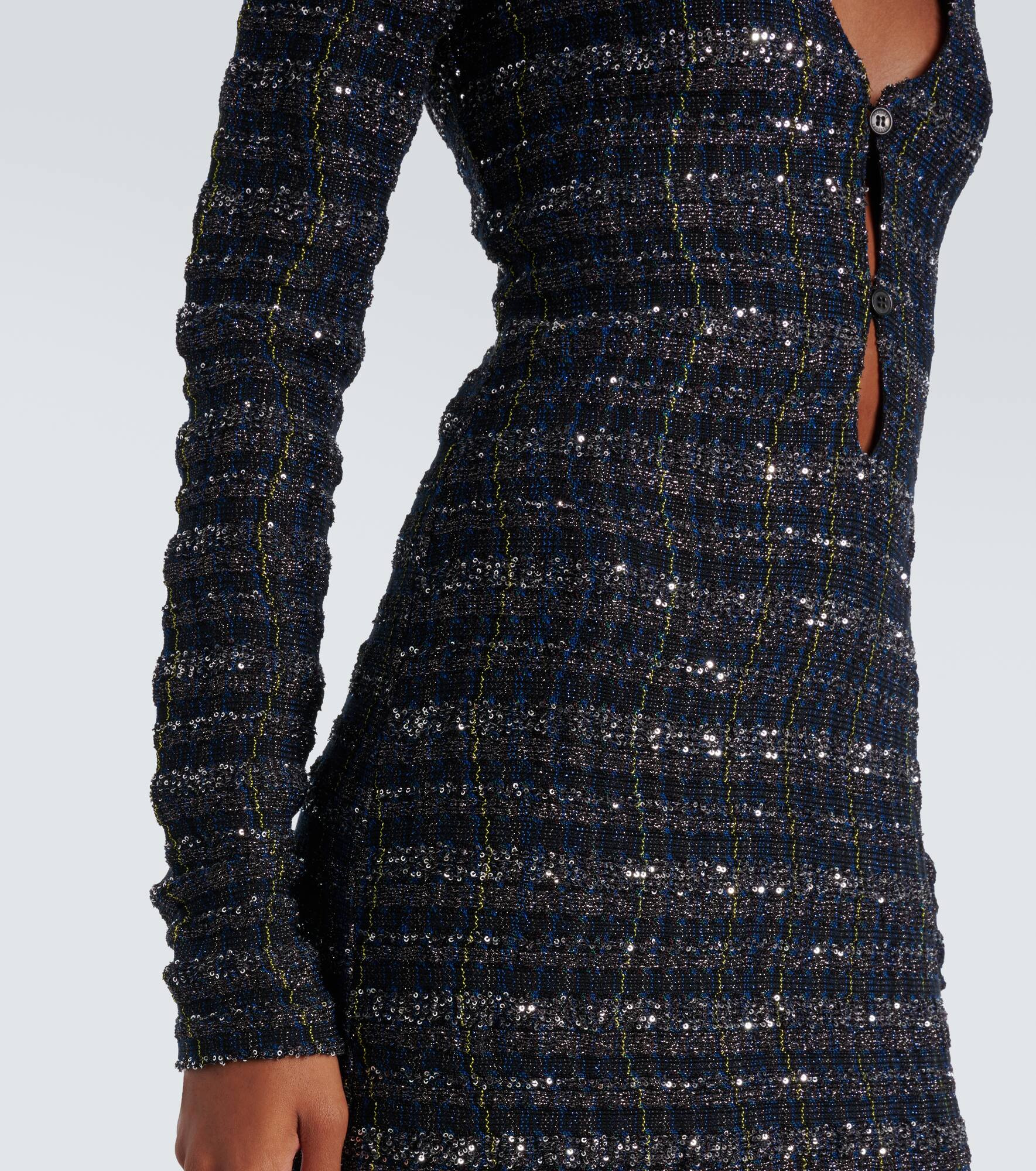 Cutout knitted lamé maxi dress - 5