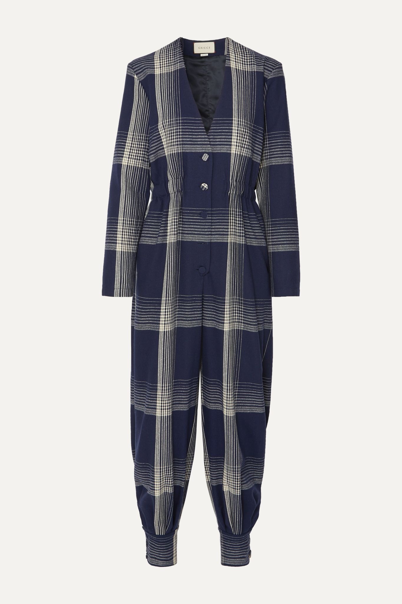 Checked wool-blend jumpsuit - 1