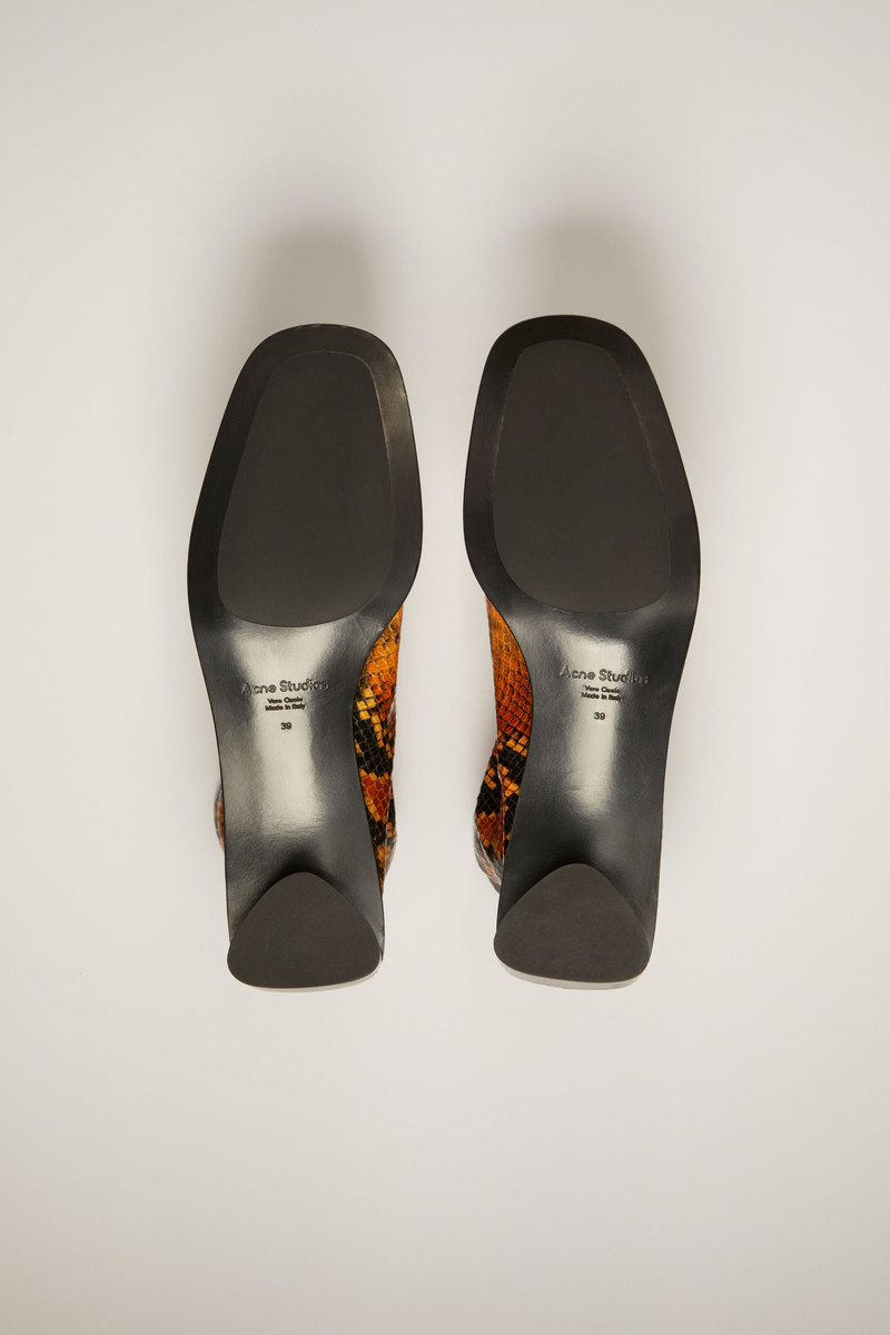 Python leather boots orange/black 3