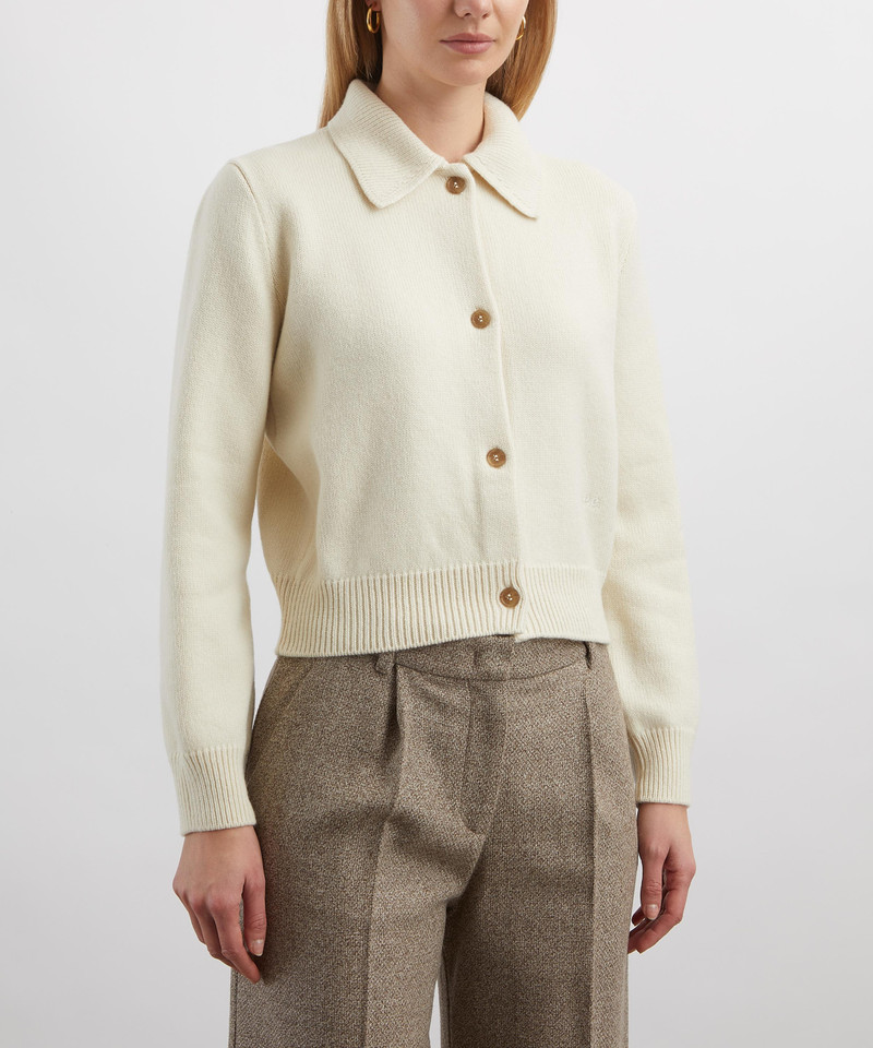 A.P.C. Cream Wool Cardigan outlook