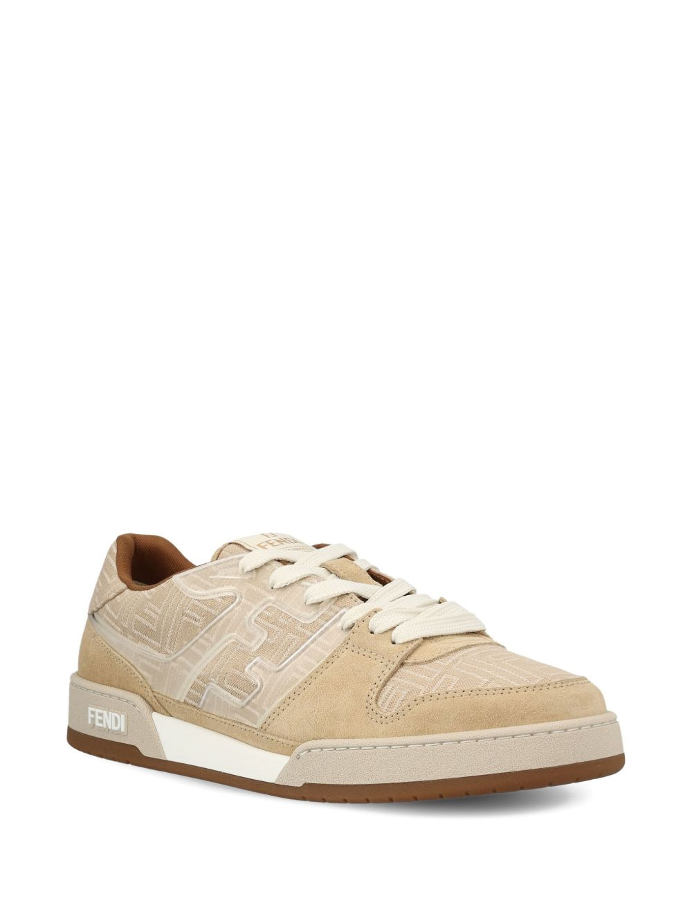 FF-monogram jacquard suede-panels sneakers - 2