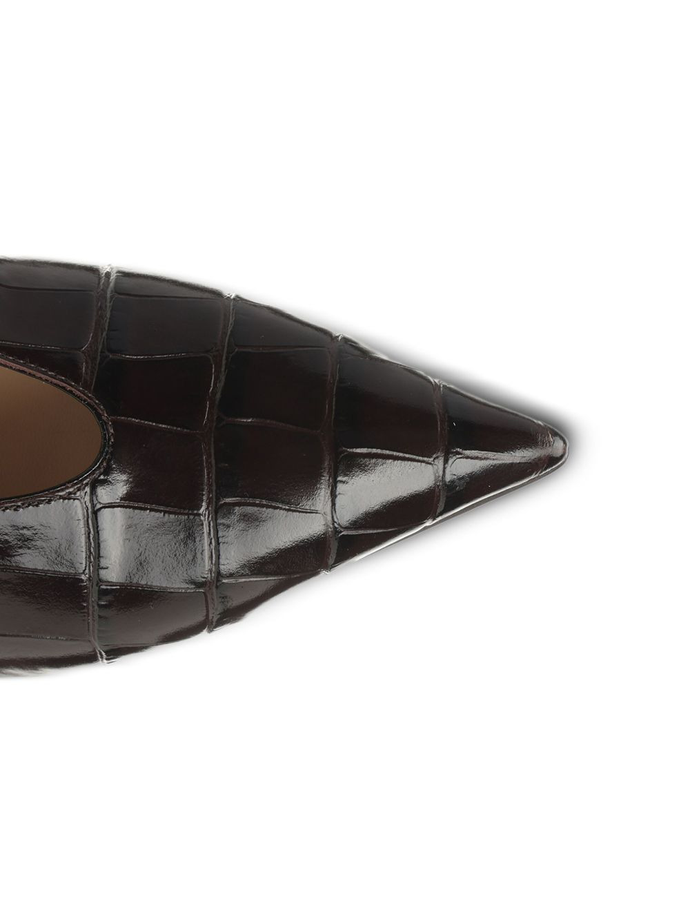 crocodile-pattern pointed-toe pumps - 5