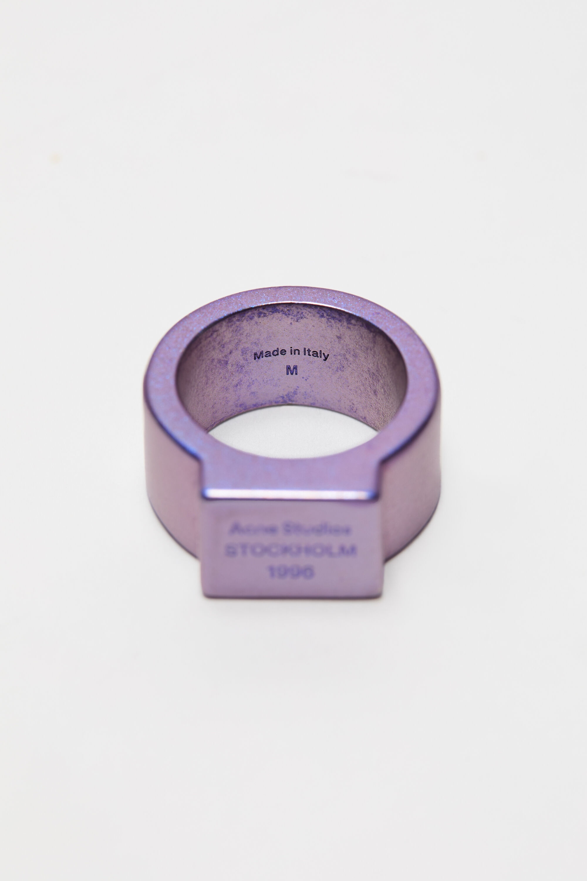 Logo engraved signet ring - Silver blue - 5