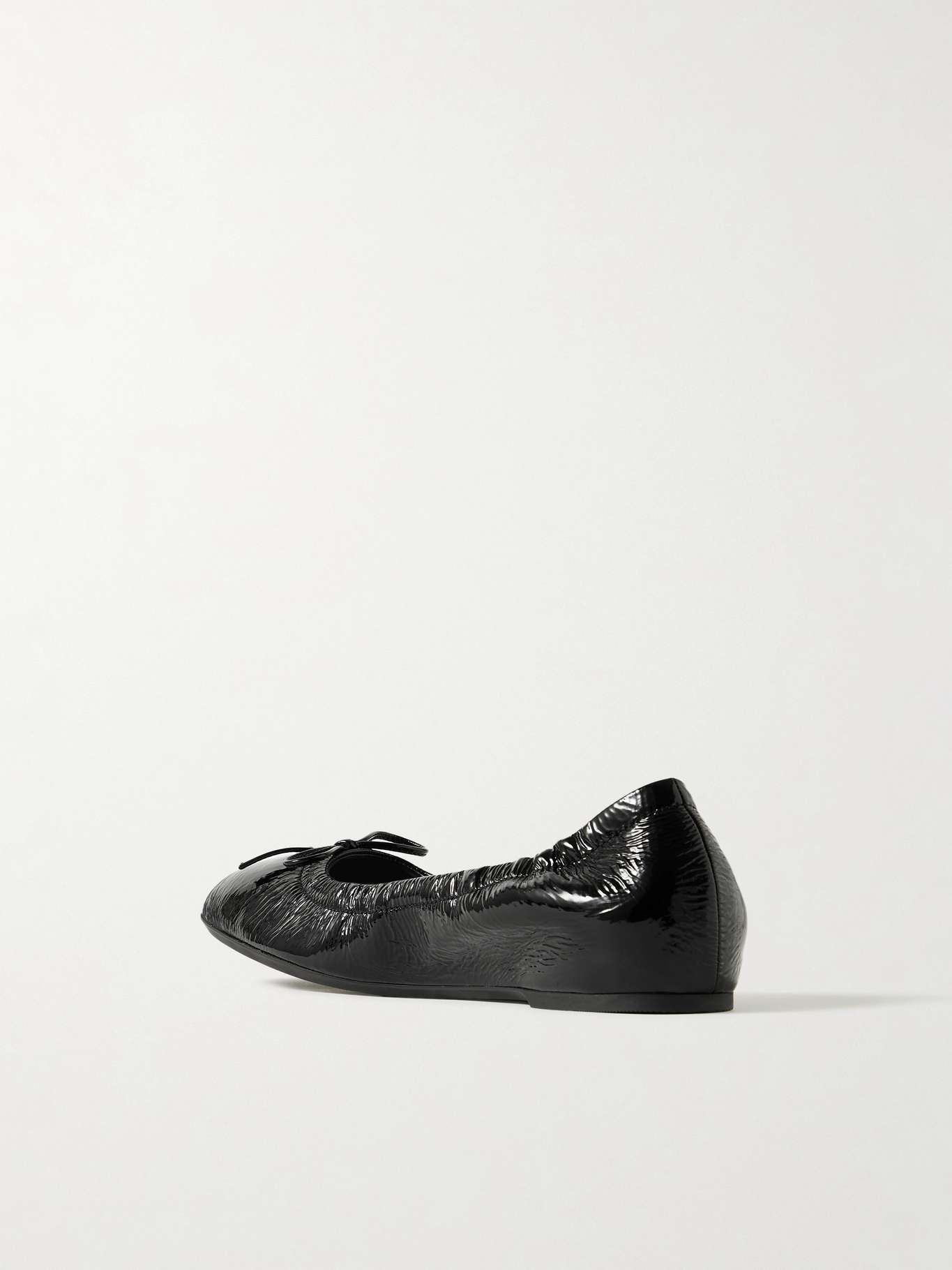 VLOGO embellished crinkled patent-leather ballet flats - 3