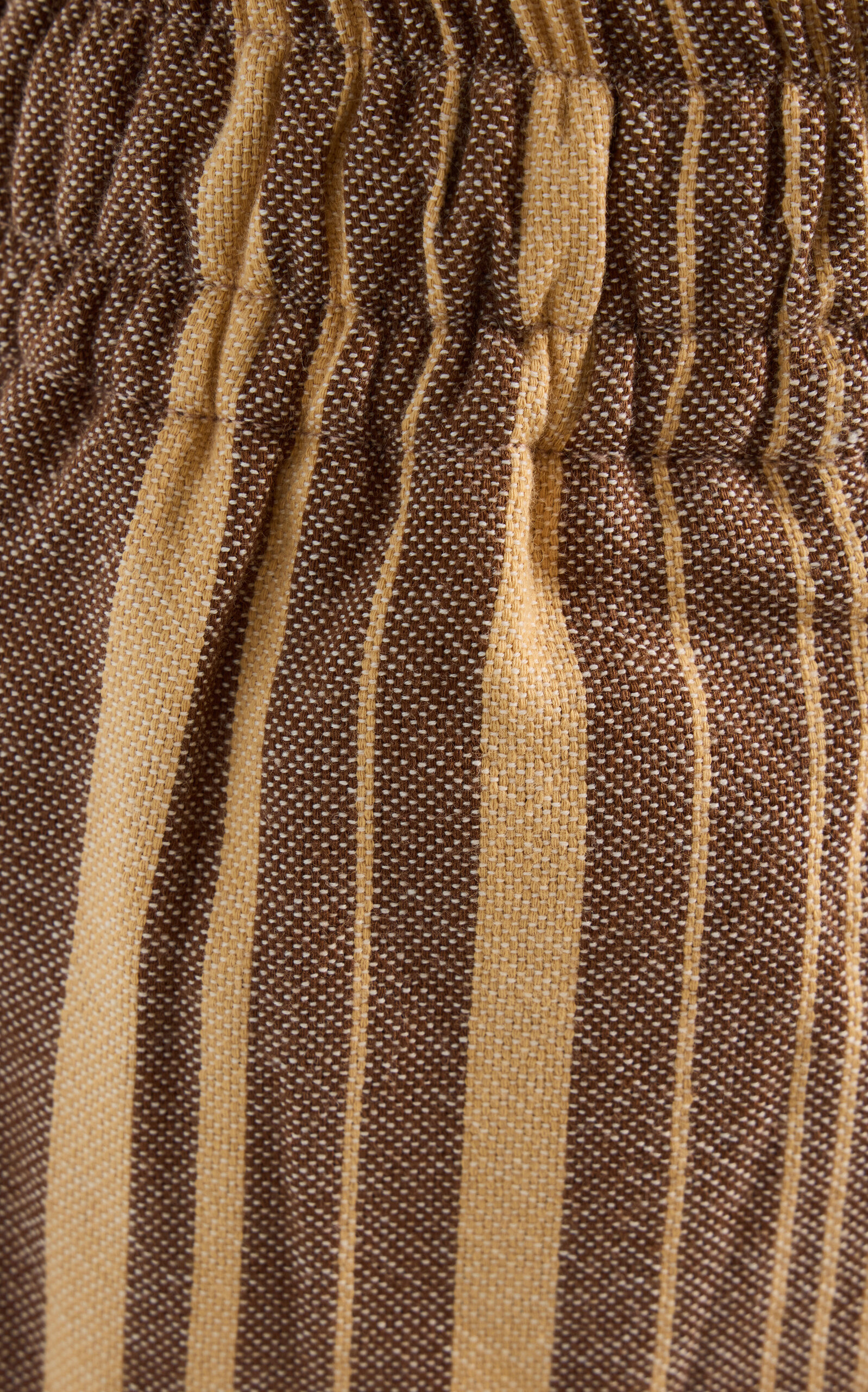 Exclusive Striped Cotton High-Rise Shorts brown - 5