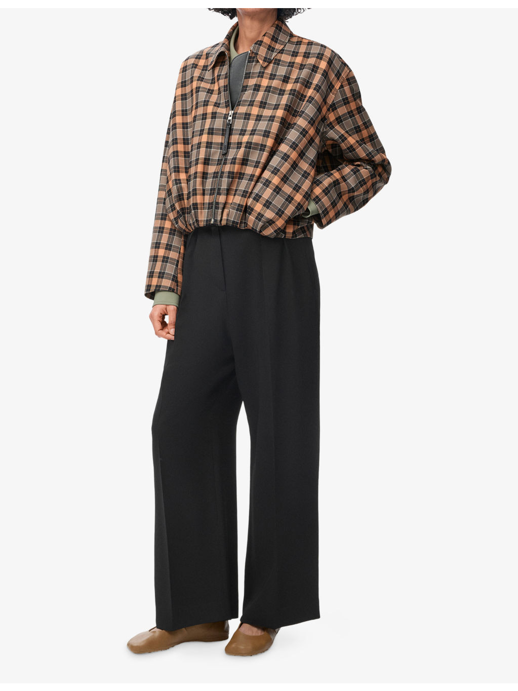 Tailored Wide-Leg Woven Trousers - 2