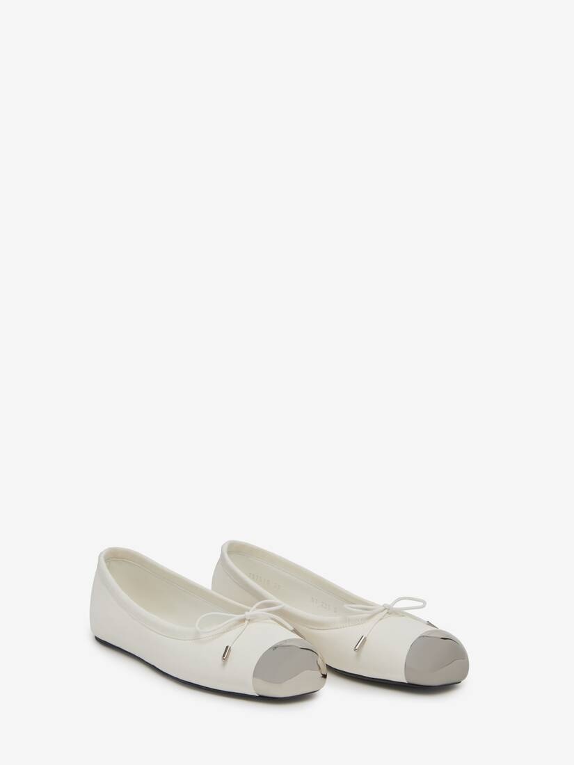 Punk Ballet Flat in Ivory - 2