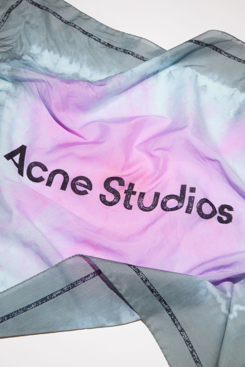 Cotton-silk scarf - Grey/bright pink 4