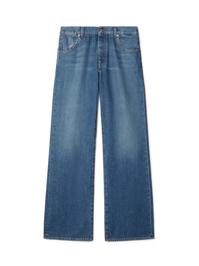 Blue Wide Denim Pants - 1