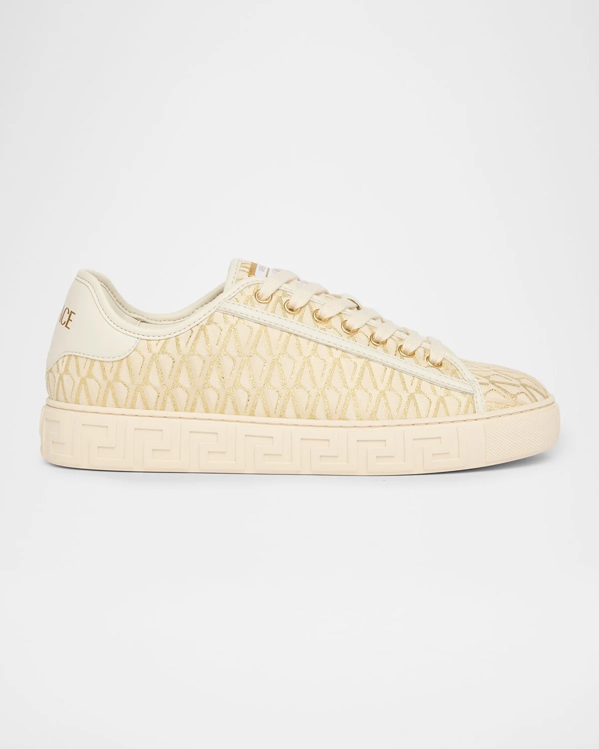 Greca Jacquard Canvas Low-Top Sneakers - 1