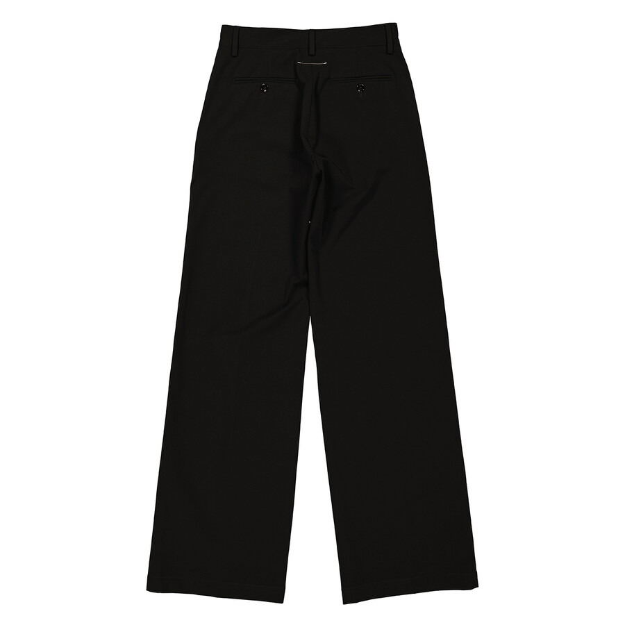 MM6 Ladies Black Wide-Leg Tailored Trousers - 5