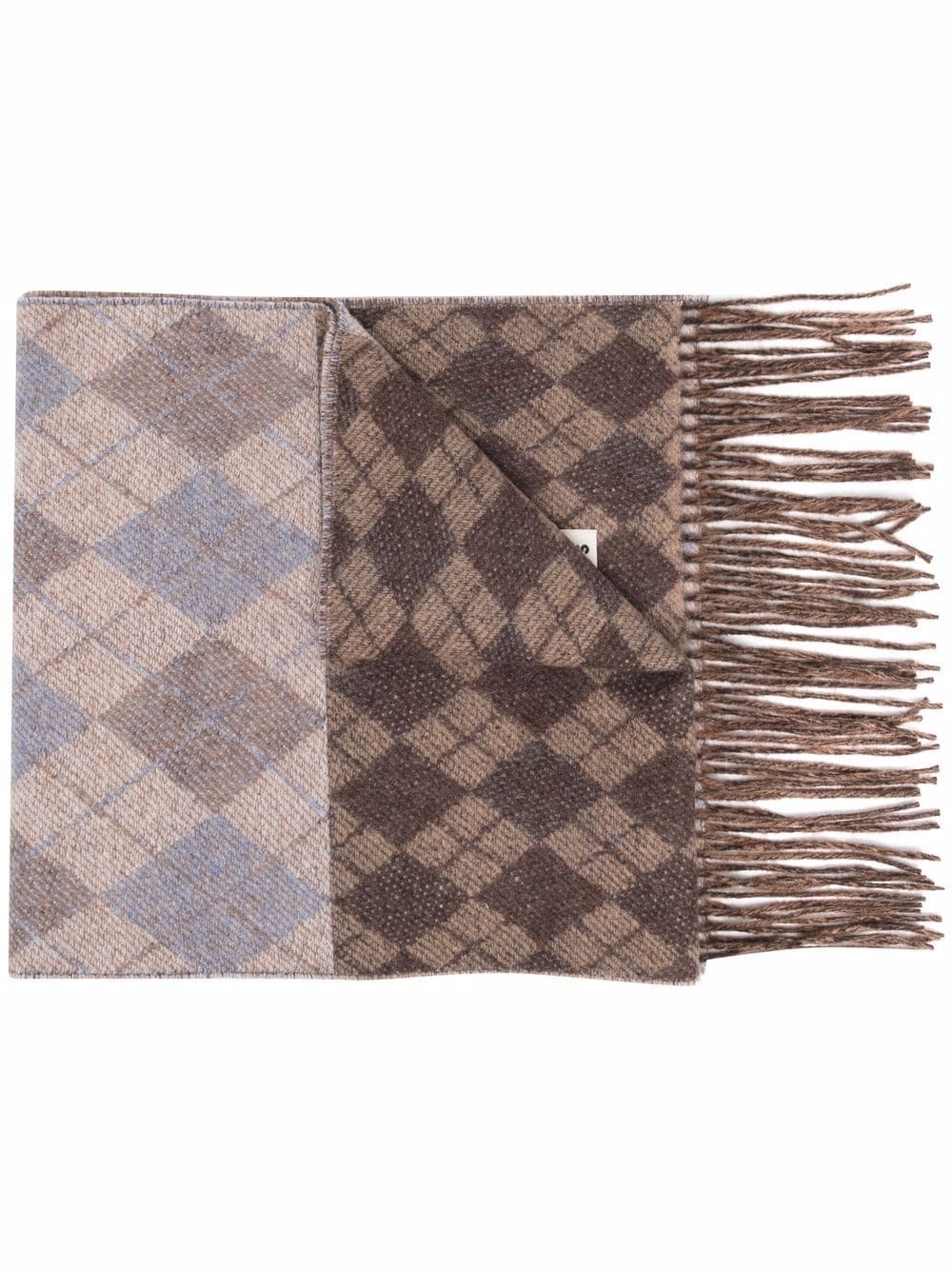 argyle-knit panelled scarf - 1