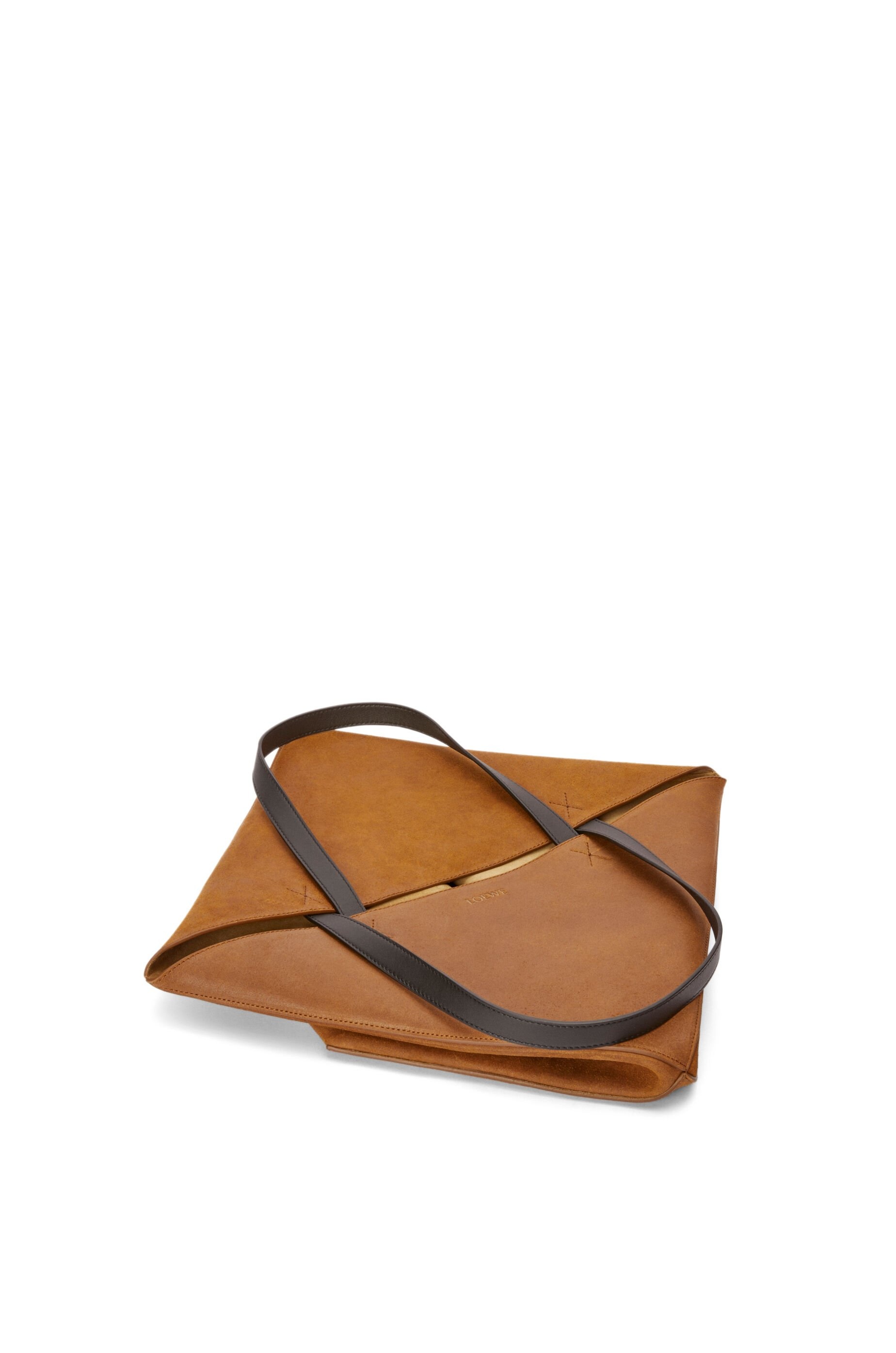 XL Puzzle Fold tote in pressed suede - 4