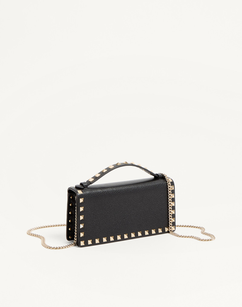 ROCKSTUD WALLET WITH CHAIN IN GRAINY CALFSKIN 2
