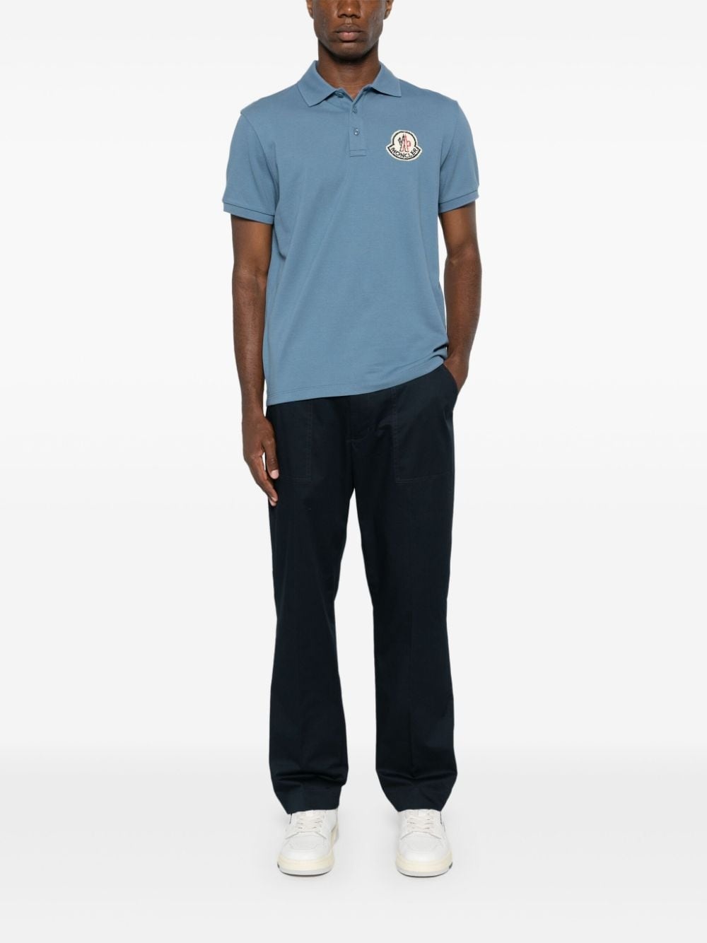 logo-patch cotton polo shirt - 2