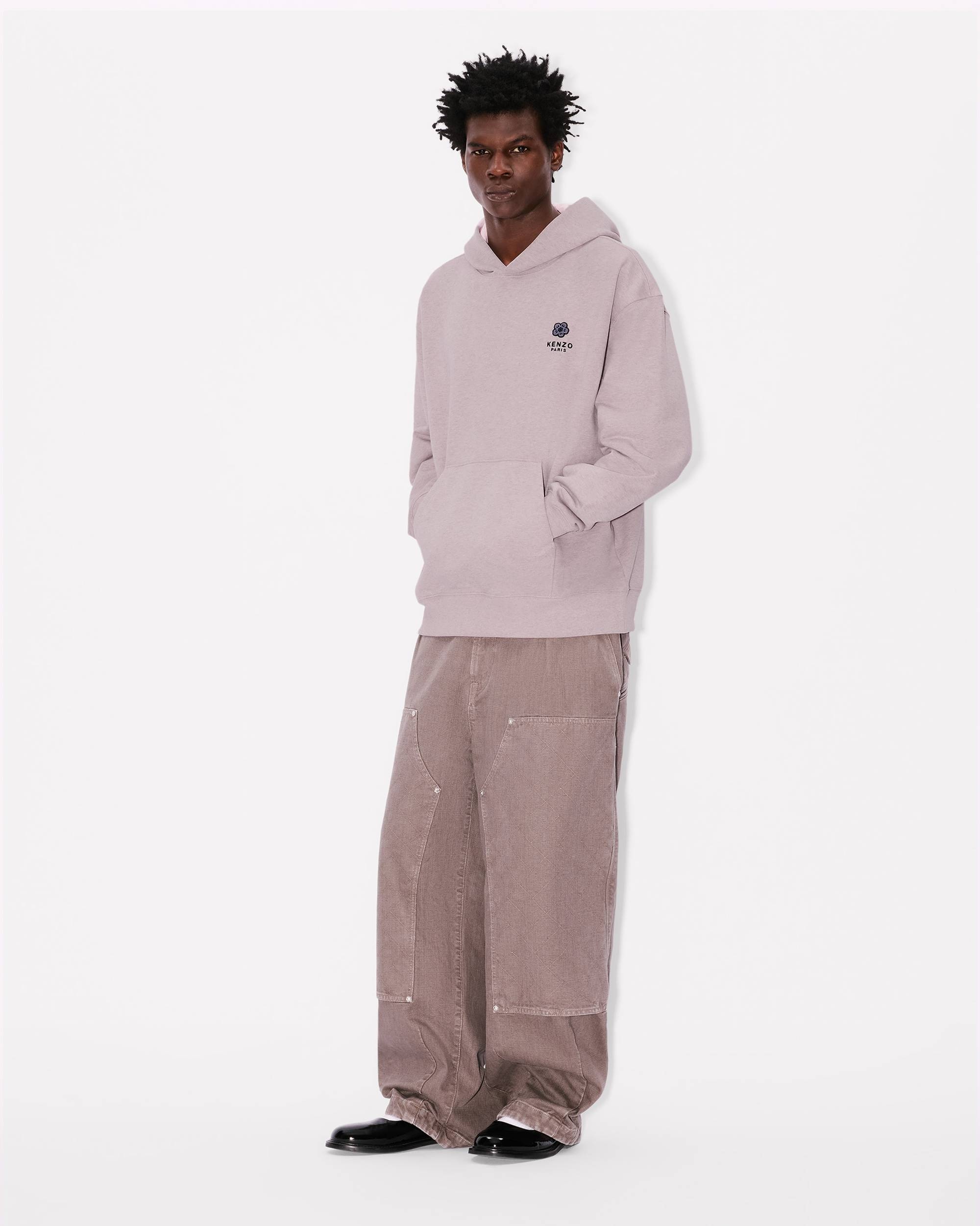 'Boke Flower' embroidered oversized hoodie in cotton - 5