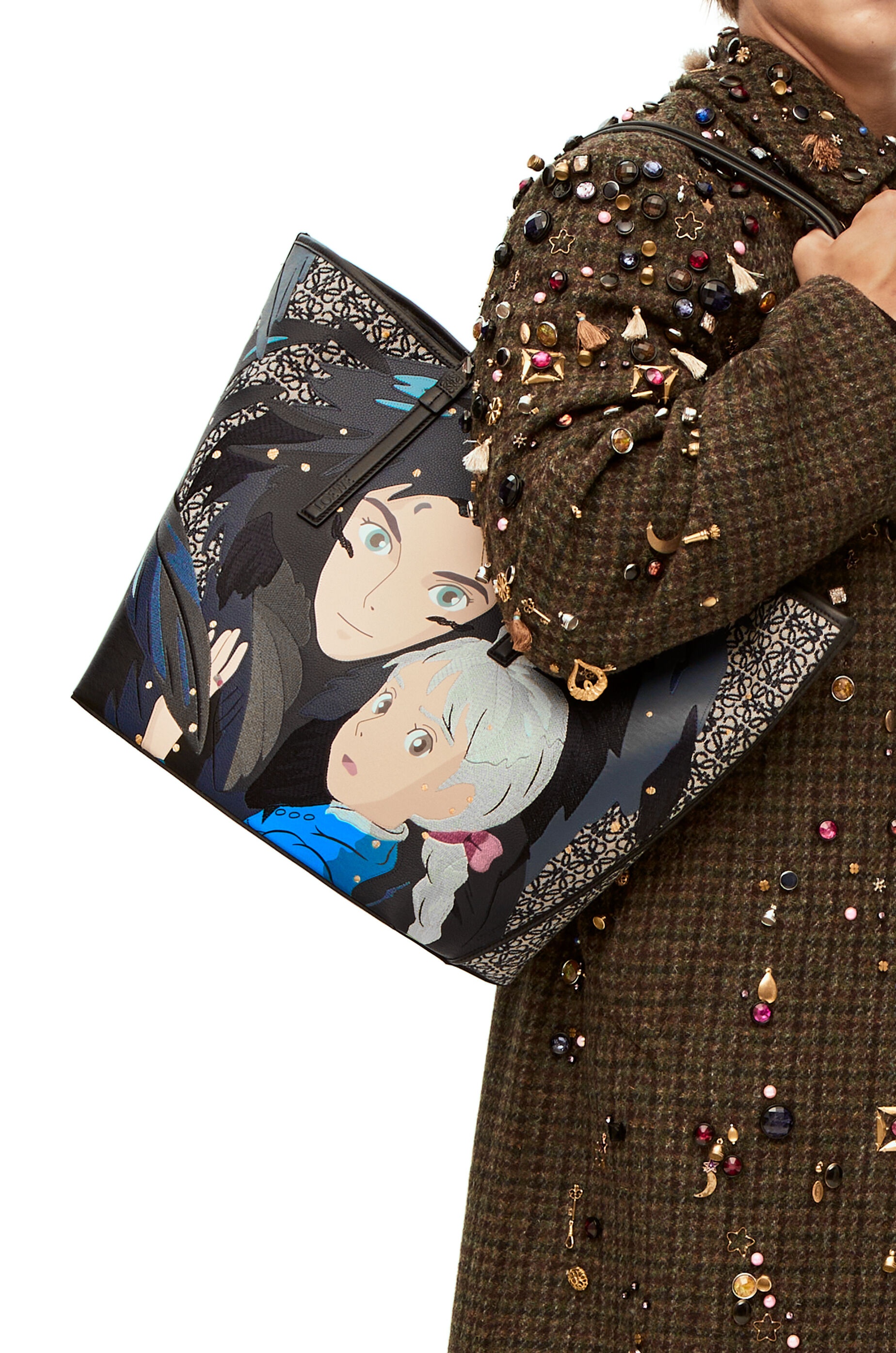 Howl T Tote bag in Anagram jacquard and calfskin - 2