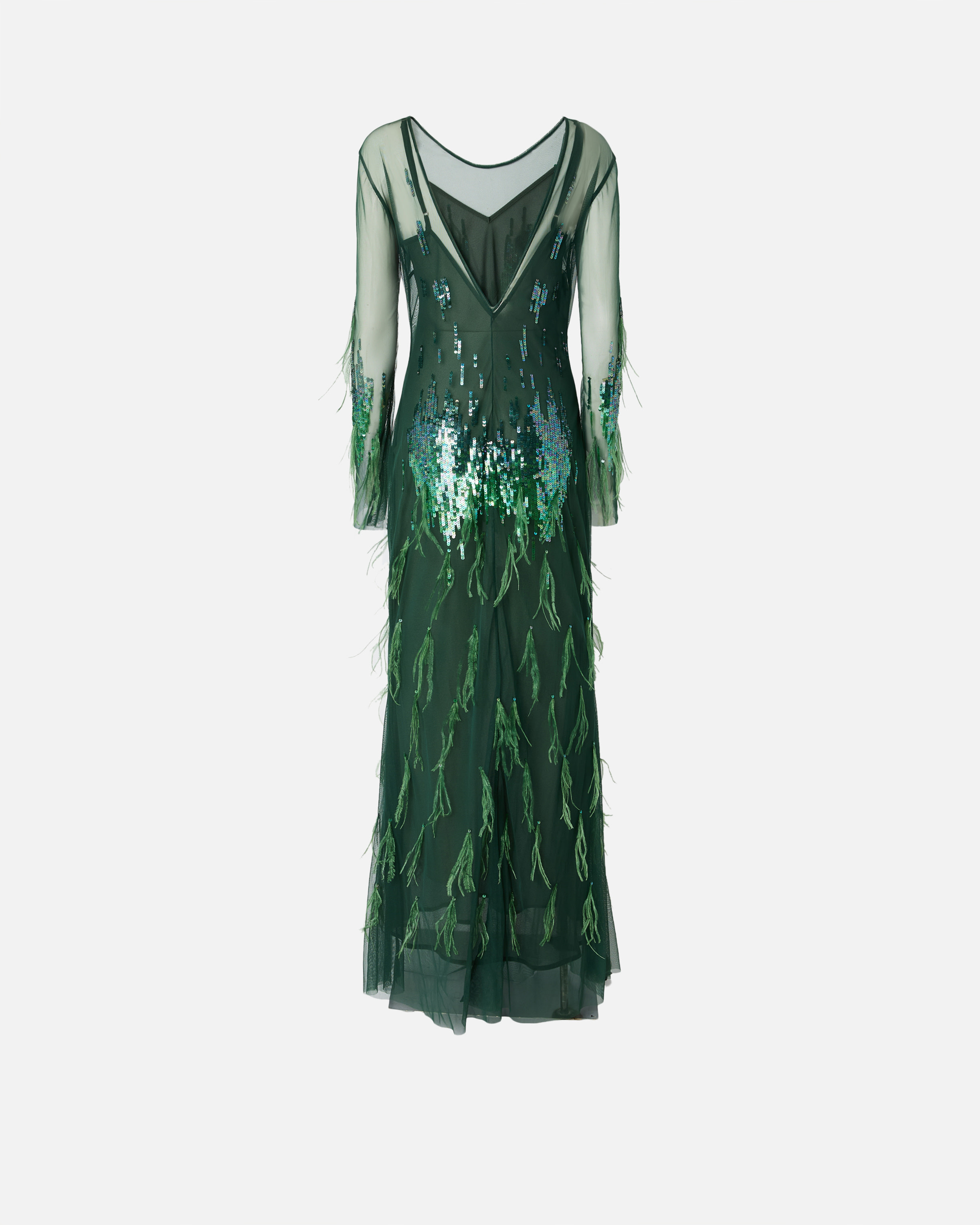 DRESS WITH SEQUINS AND FEATHERS - 2
