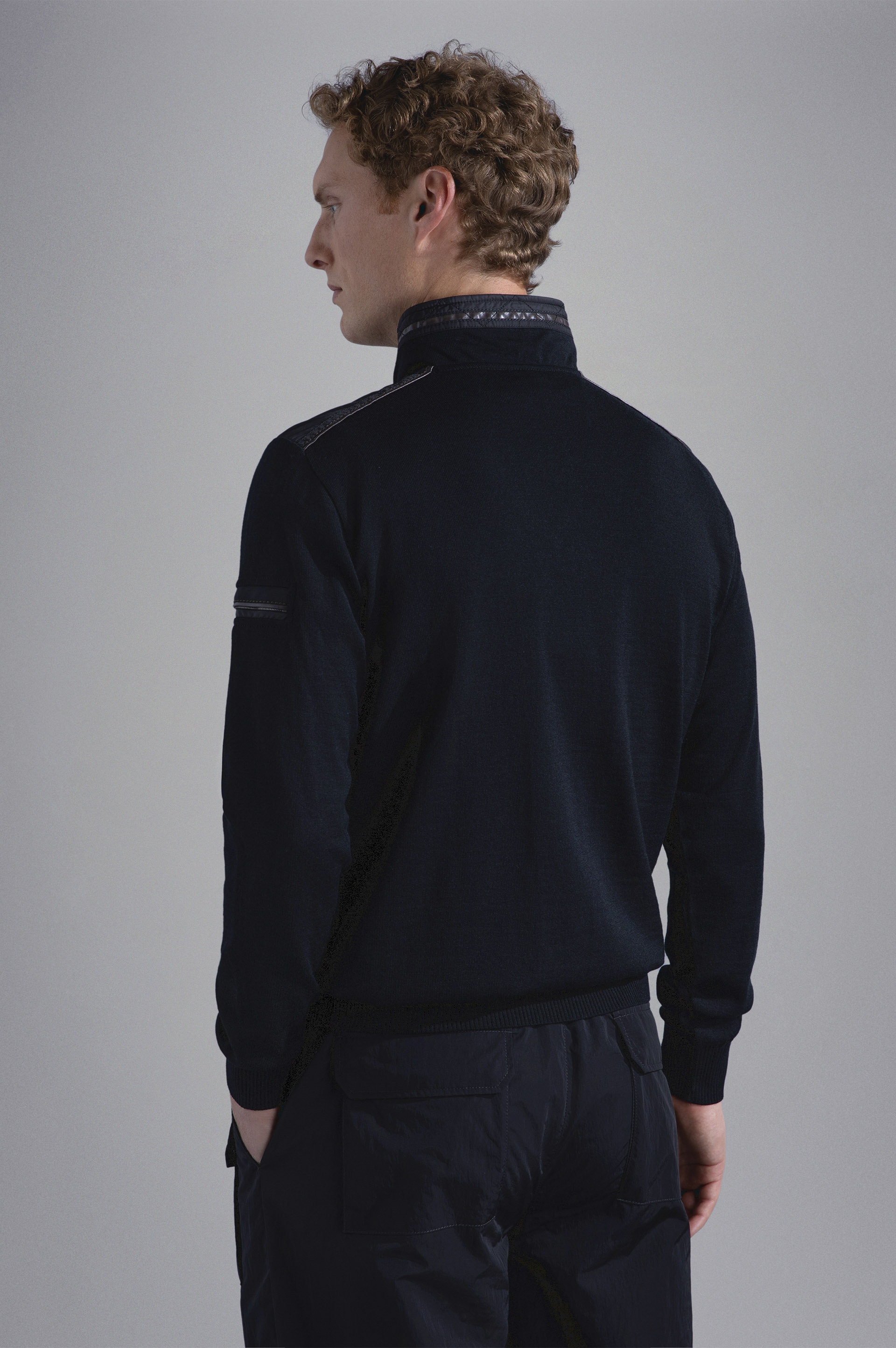 MERINO WOOL SWEATER WITH NYLON DETAILS - 3