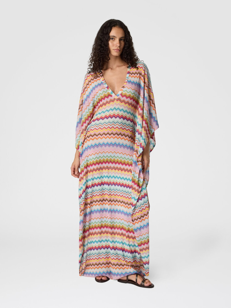 Missoni Long caftan cover-up with micro pixel-effect zigzag pattern outlook