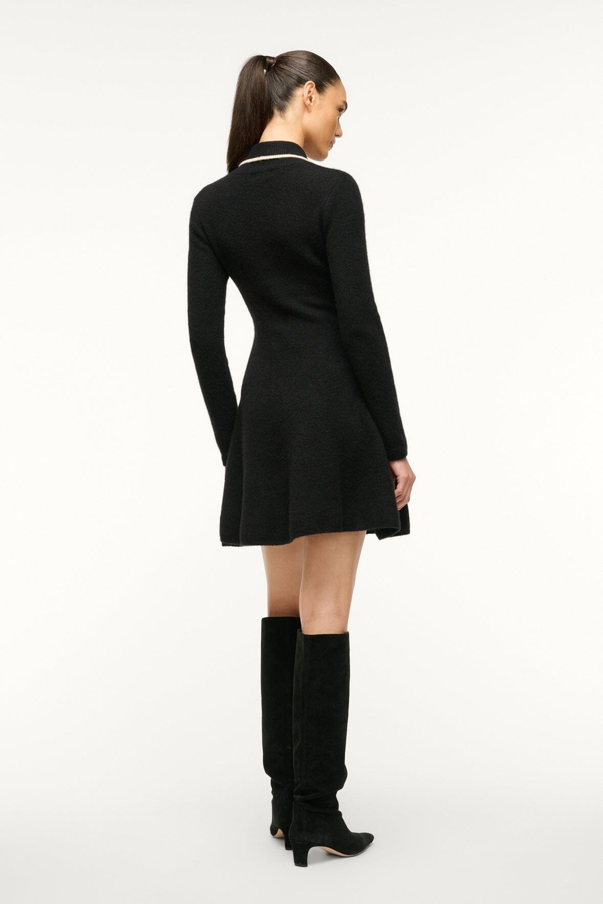 STAUD DUJOUR DRESS BLACK IVORY - 5