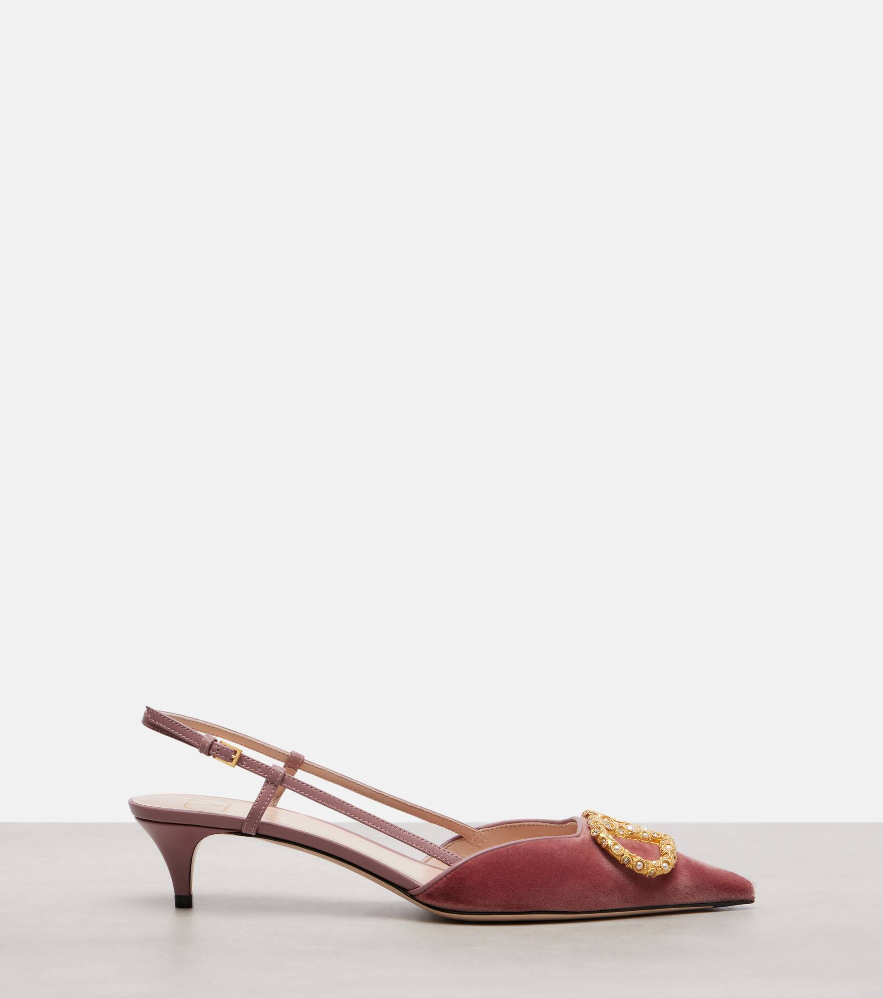 VLogo 40 velvet slingback pumps - 4