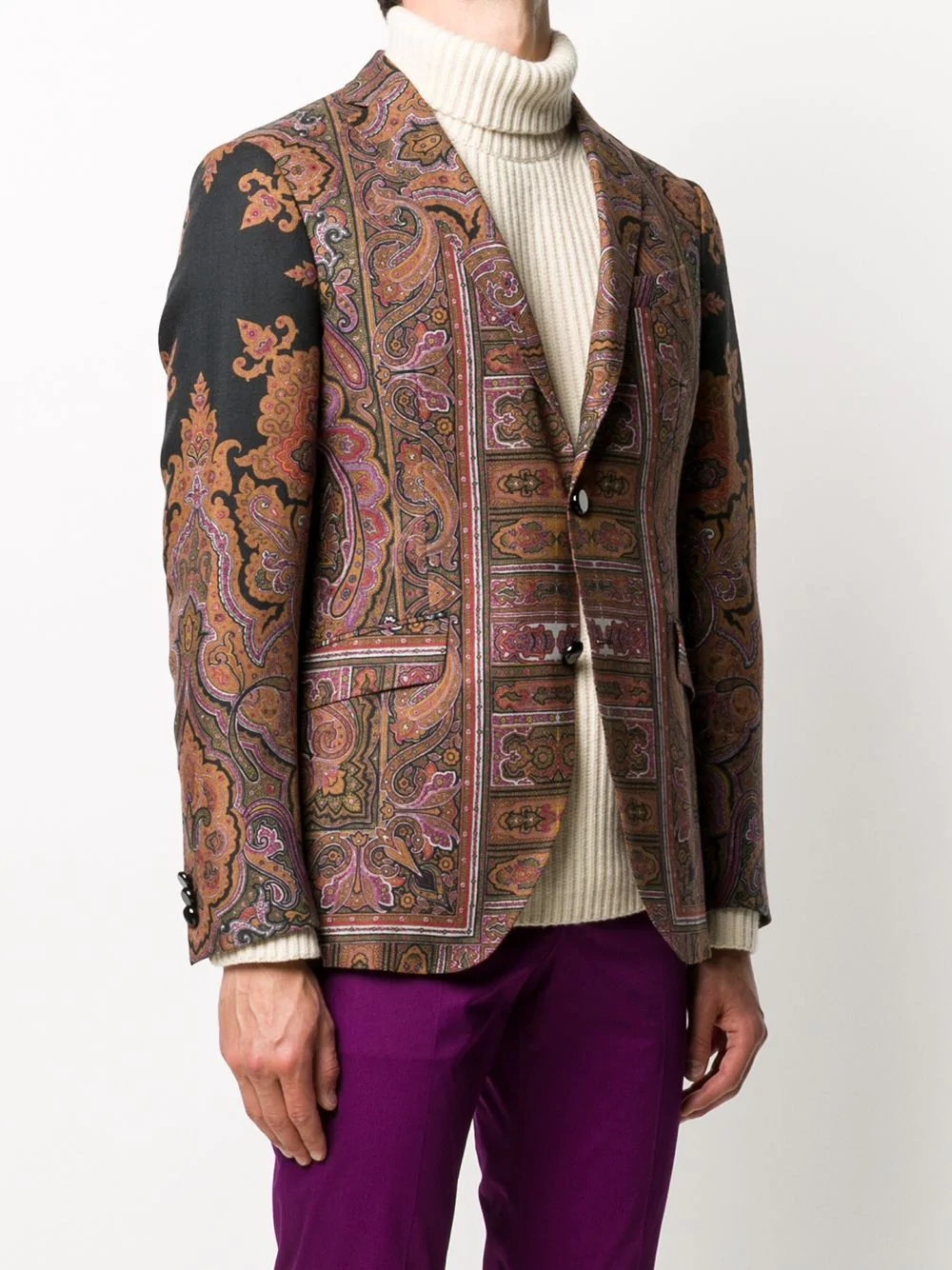 paisley print blazer  - 3