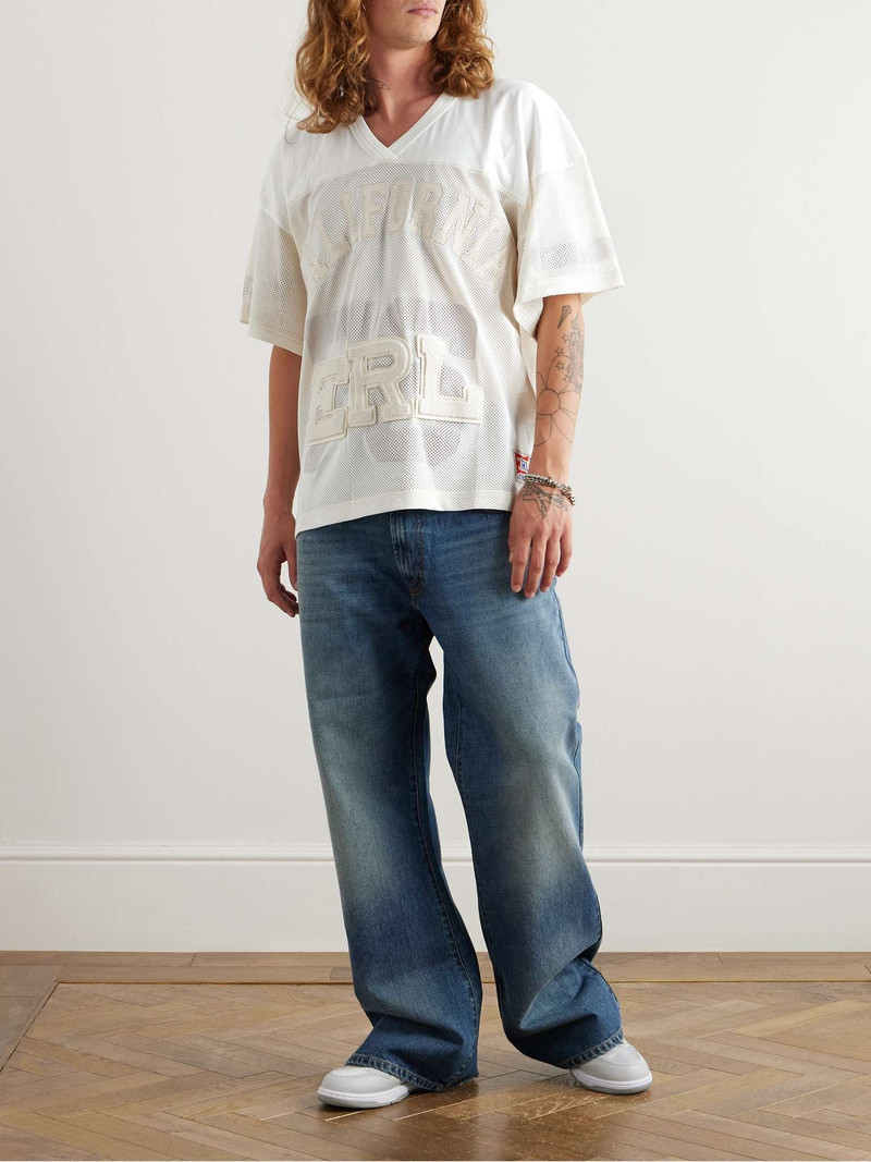 ERL Oversized Logo-Appliquéd Cotton-Jersey and Mesh T-Shirt outlook