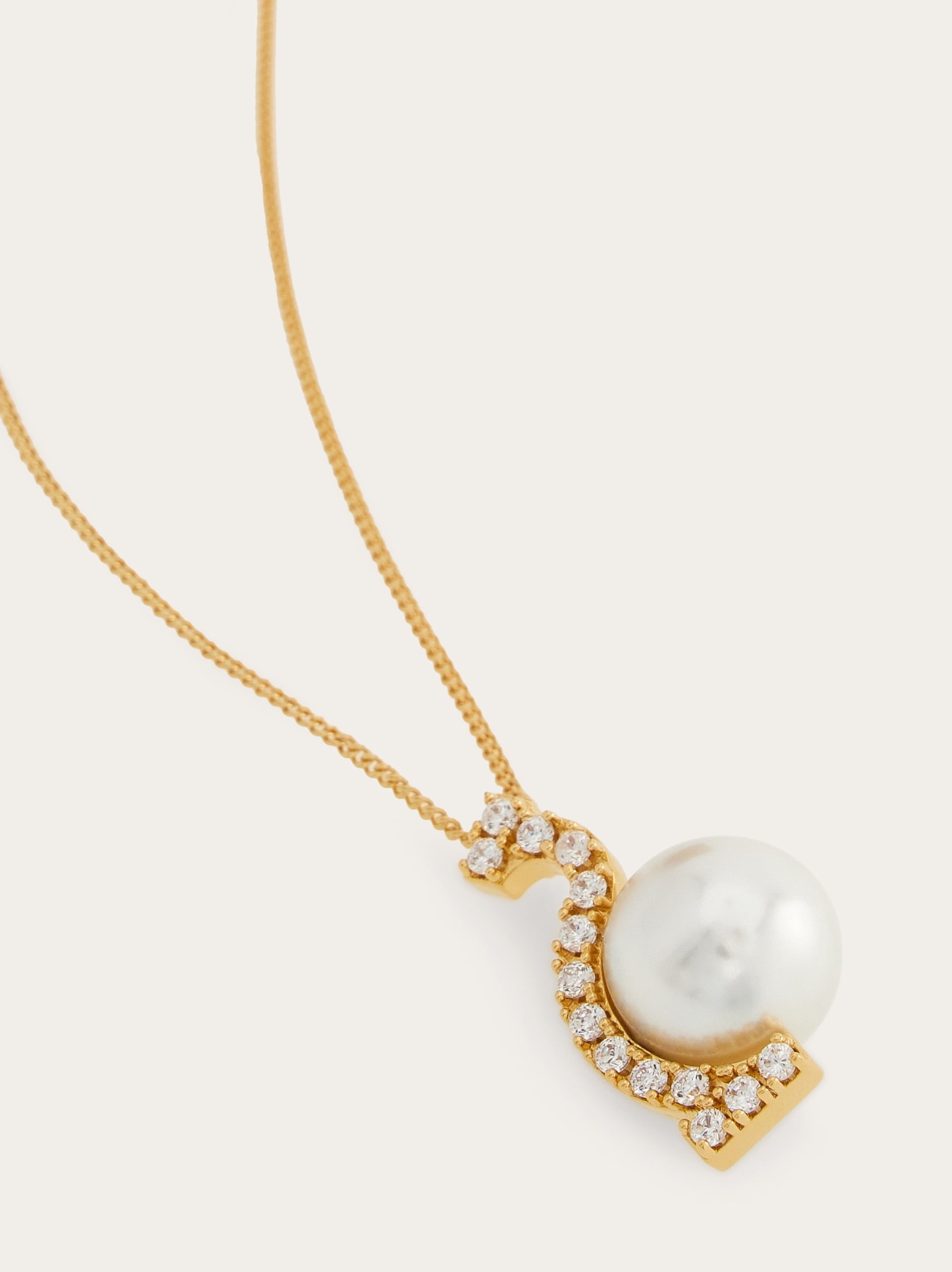 Necklace with pearl and crystals - 2
