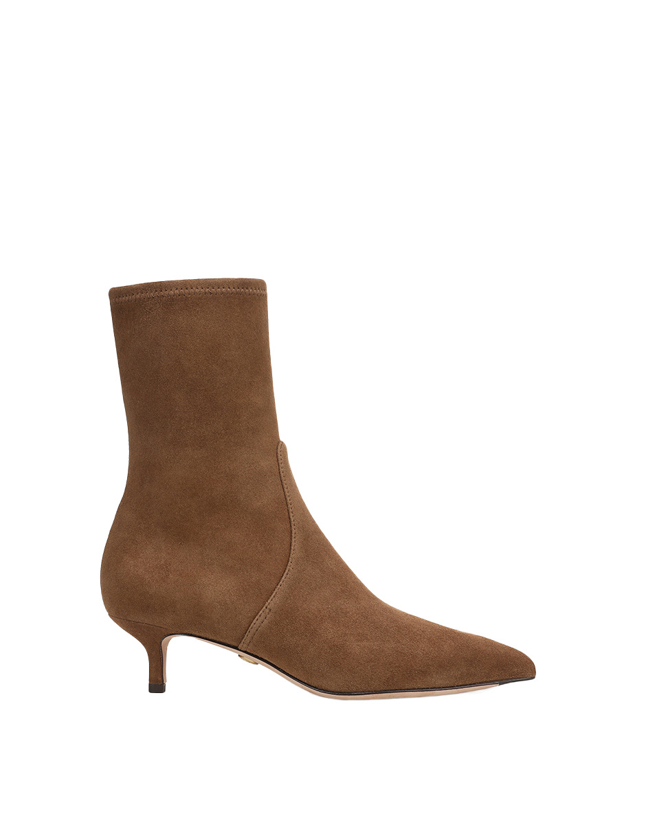 LISA STRETCH KITTEN-HEEL BOOTIE - 5