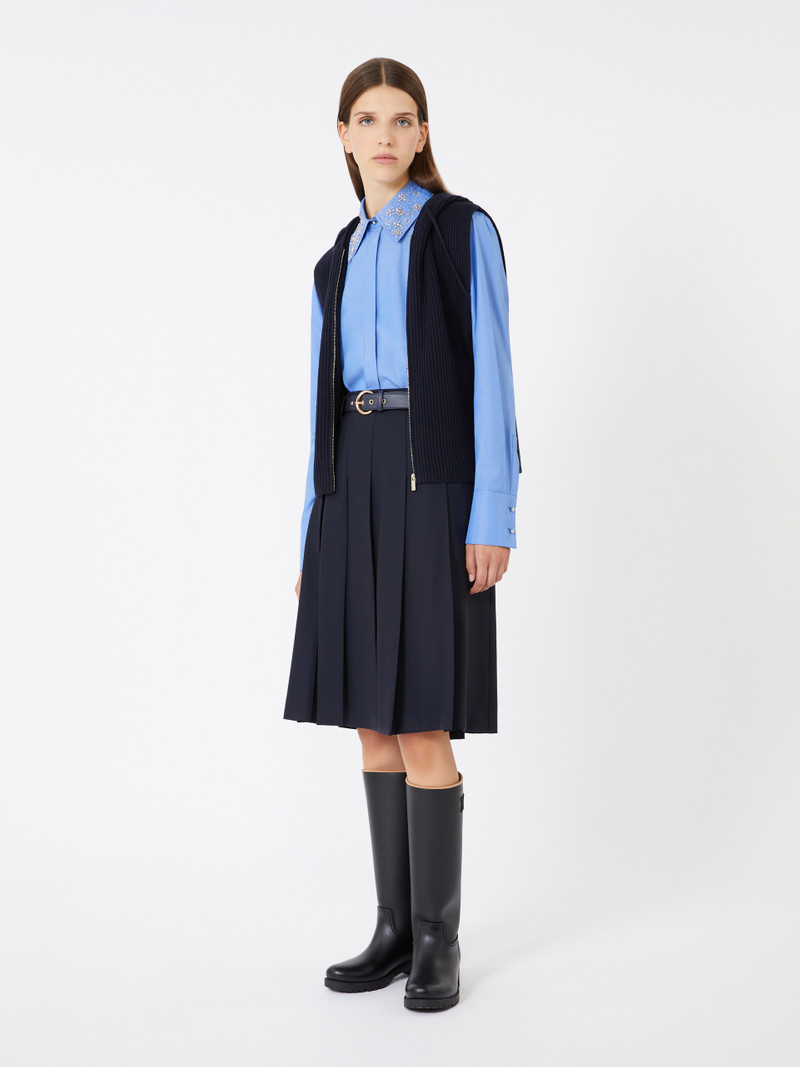 Max Mara GIMMY Pleated wool skirt outlook