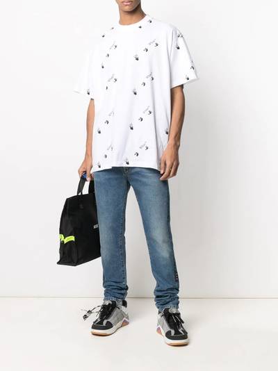 Off-White "Swimming Man" all-over logo T-shirt outlook