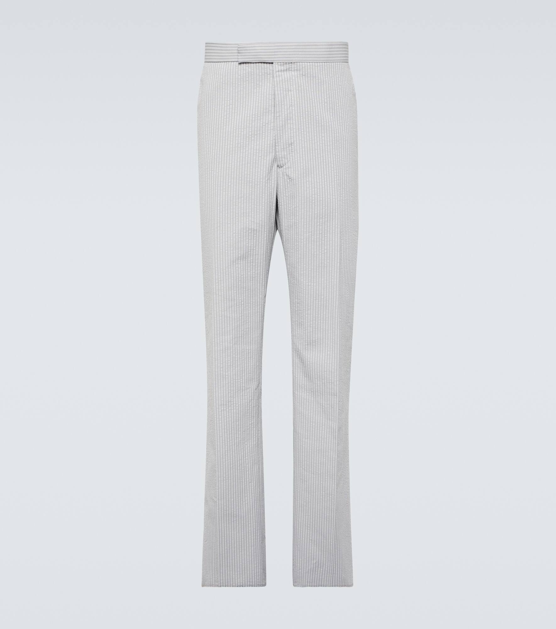 Striped low-rise cotton chinos - 1