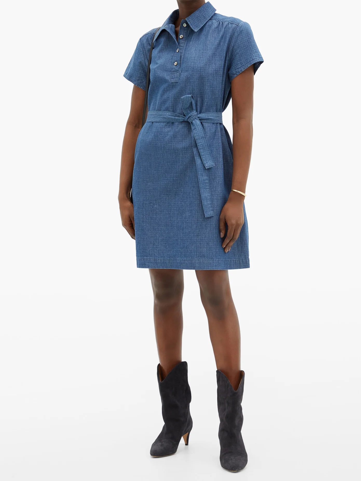 Prudence belted denim mini dress - 2