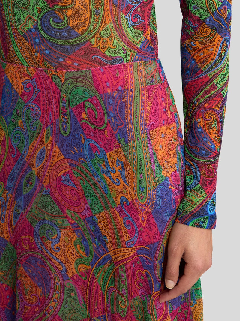 Etro SILK CREPON MAXI SKIRT WITH RUFFLES AND GEOMETRIC PAISLEY MOTIF outlook