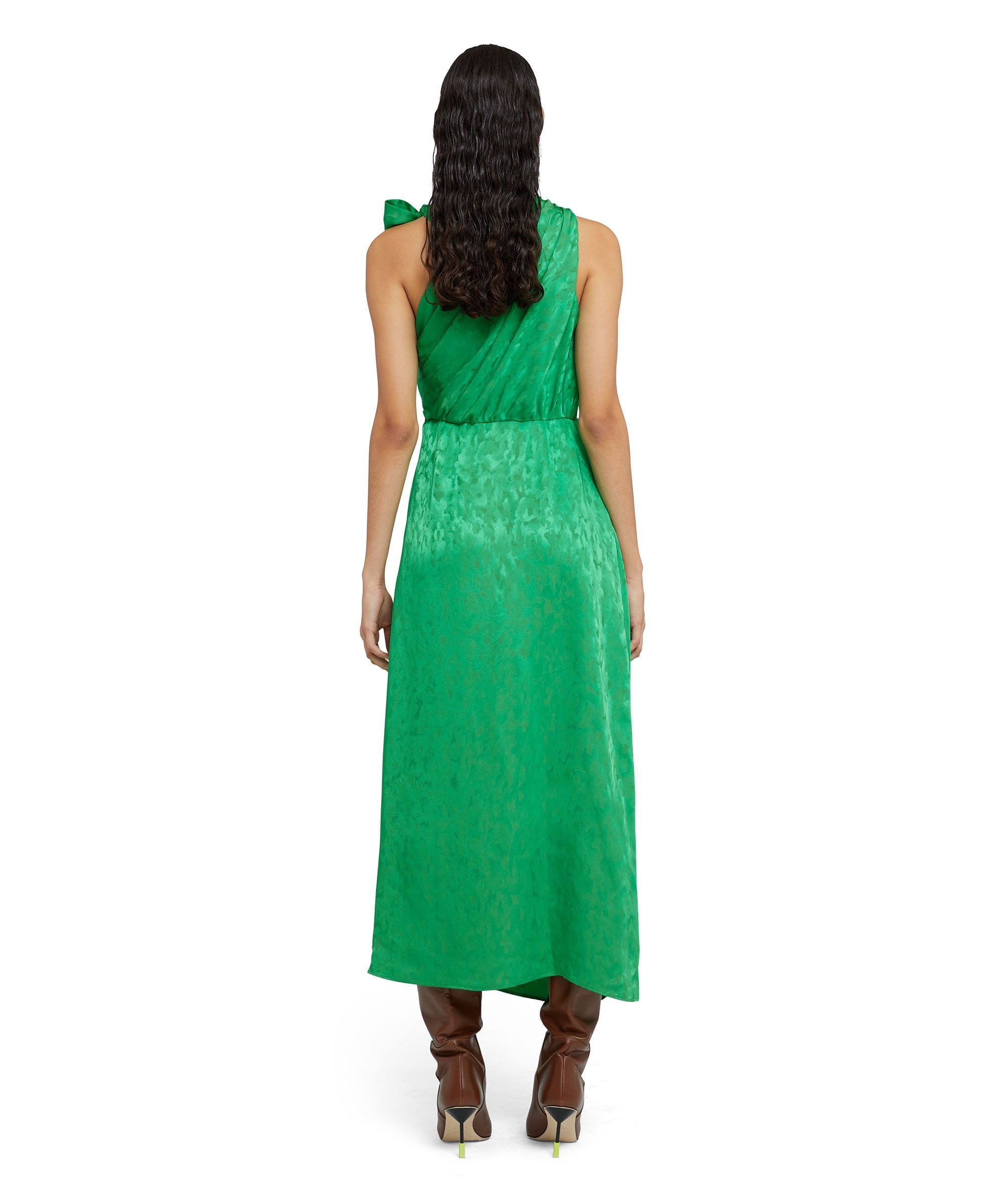Satin viscose midi dress - 2