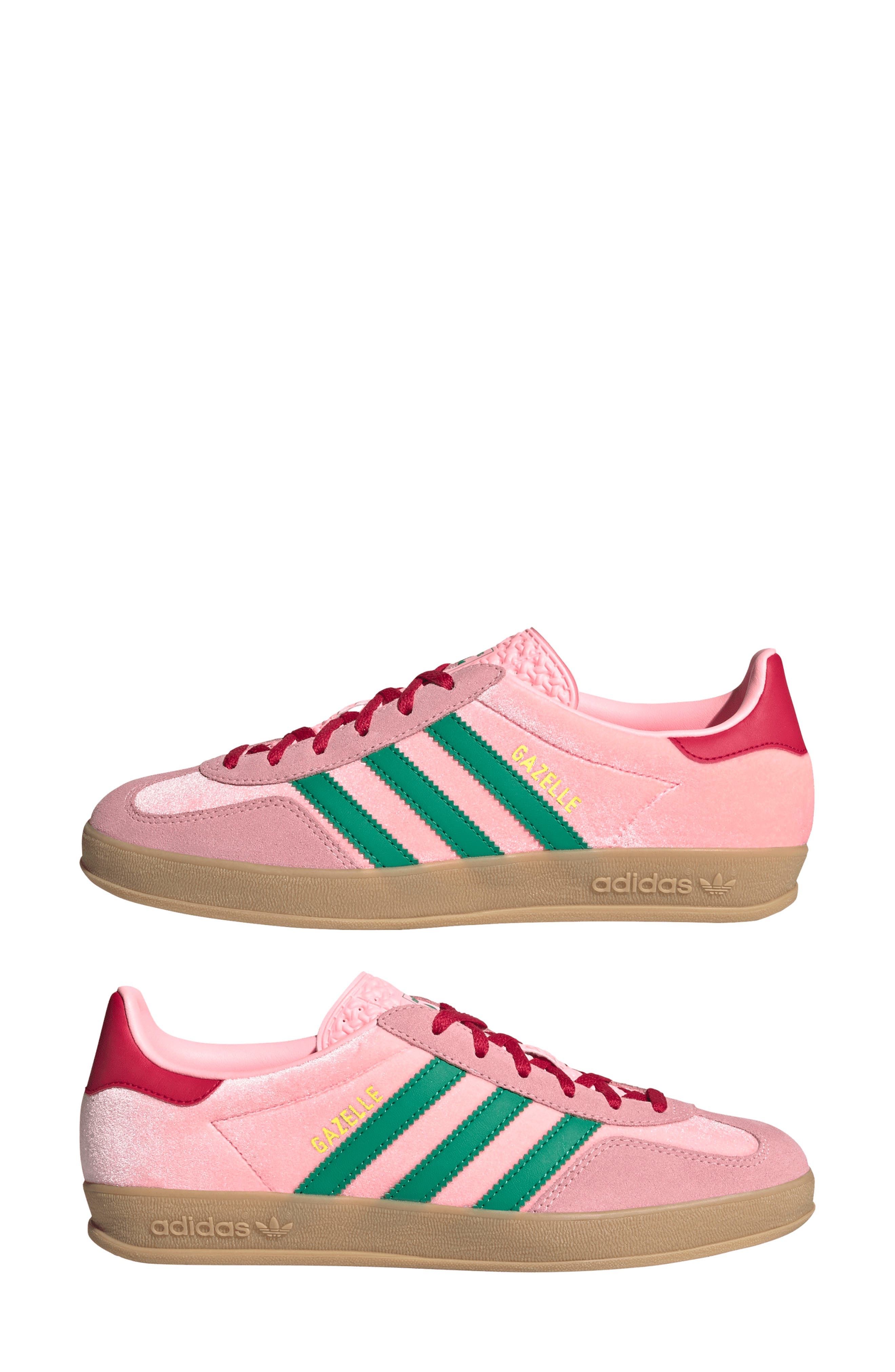 adidas Gazelle Indoor Sneaker in Pink/Court Green/Gum at Nordstrom - 8