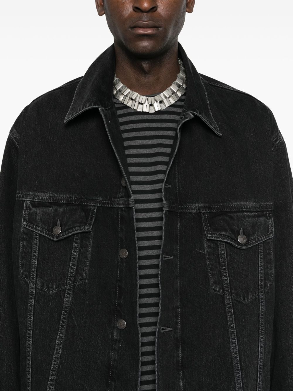 drop-shoulder denim jacket - 6