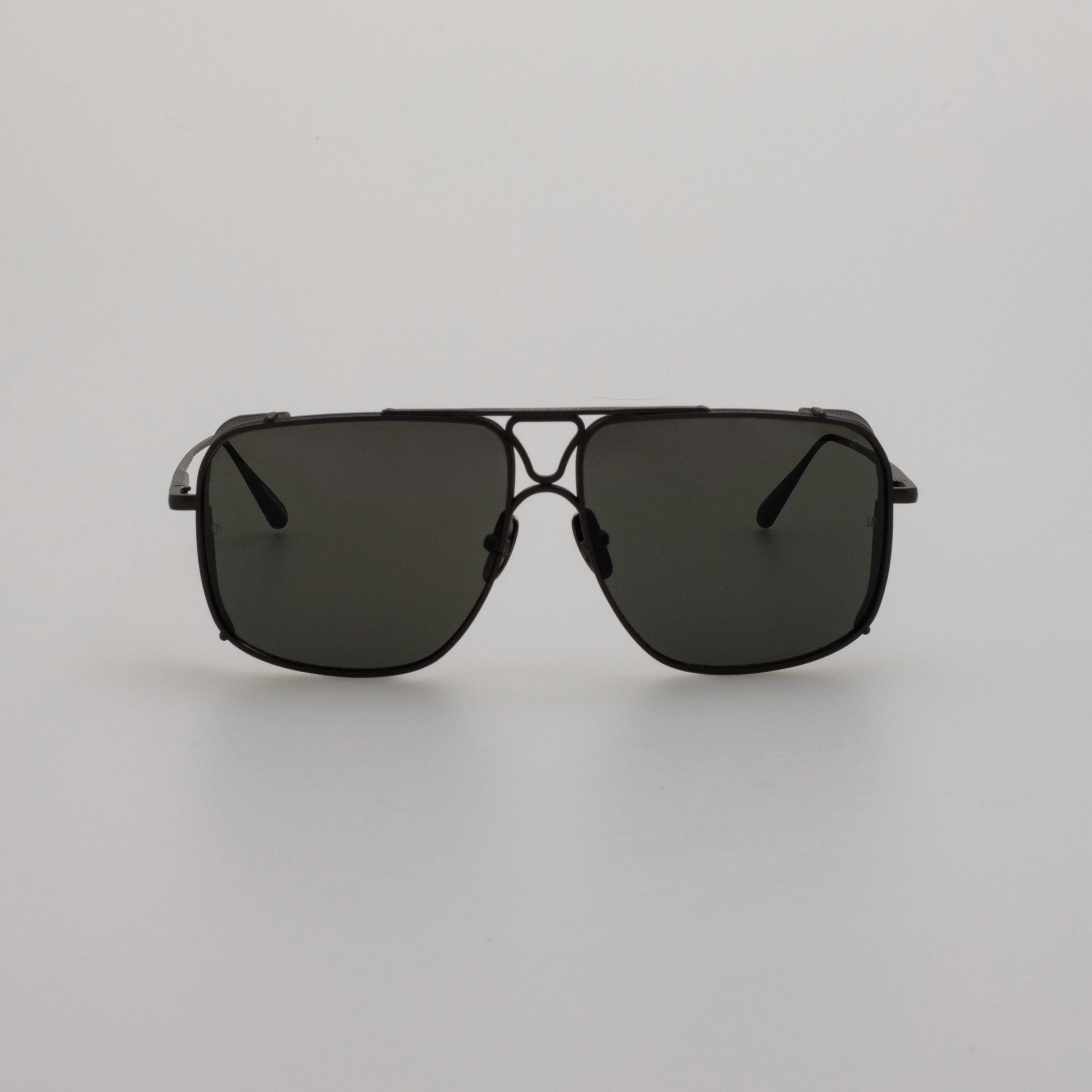 ENZO AVIATOR SUNGLASSES IN MATT NICKEL AND GREY - 1
