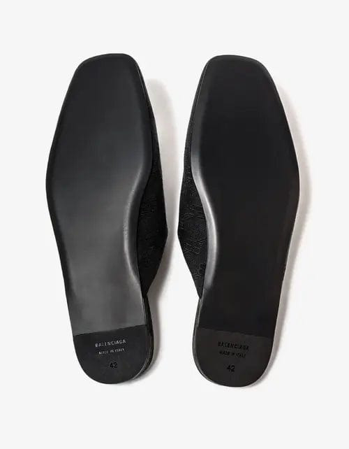 Balenciaga Grey Cosy Mule BB Monogram Sandals - 4