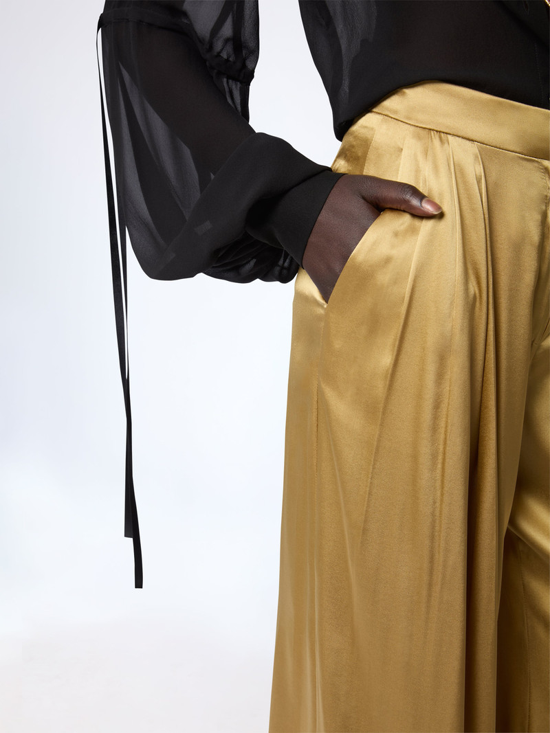 Gold Harem Silk Satin Pants 3