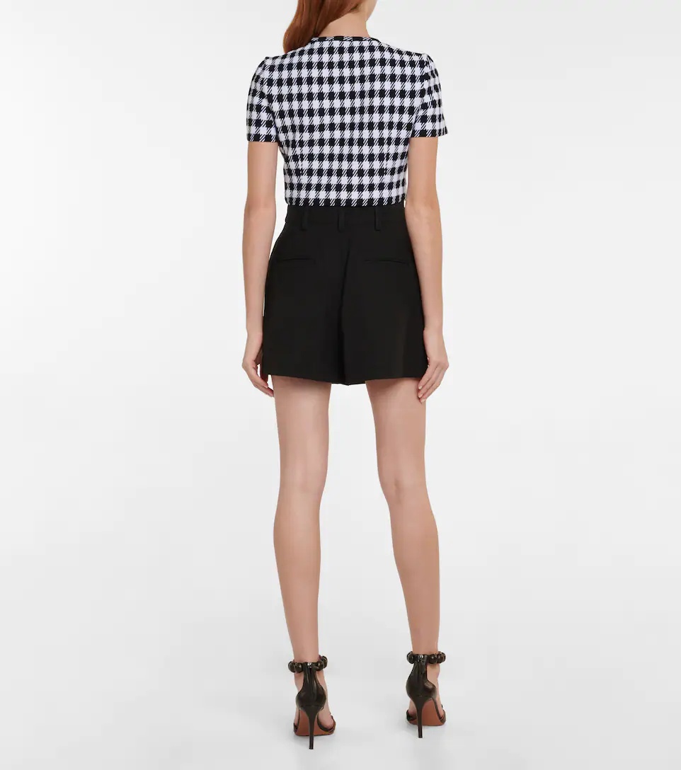 【Alaia】 Houndstooth croppedトップ Houndstooth cropped top in white - Alaia | Mytheresa