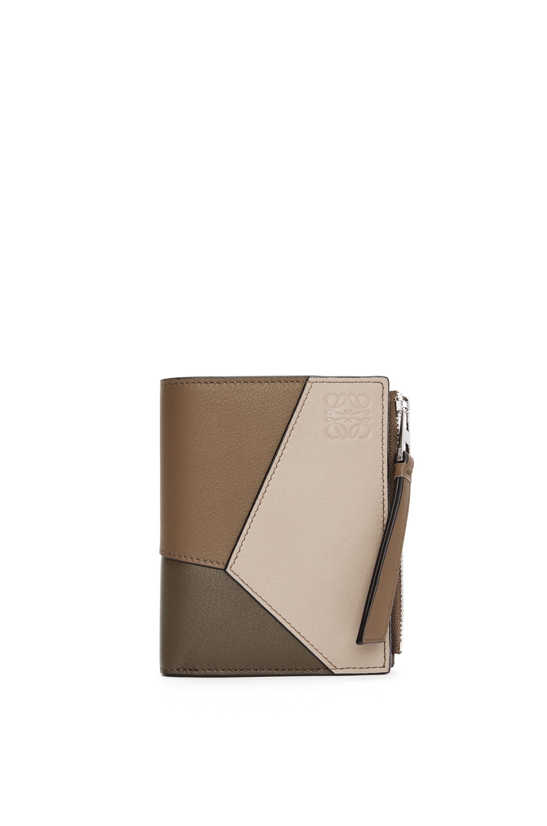 Puzzle slim compact wallet in classic calfskin - 1